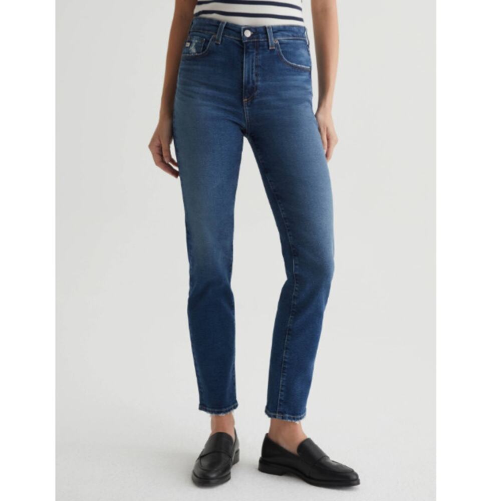AG Women's Blue Saige High Rise Straight Leg Jeans Size 28